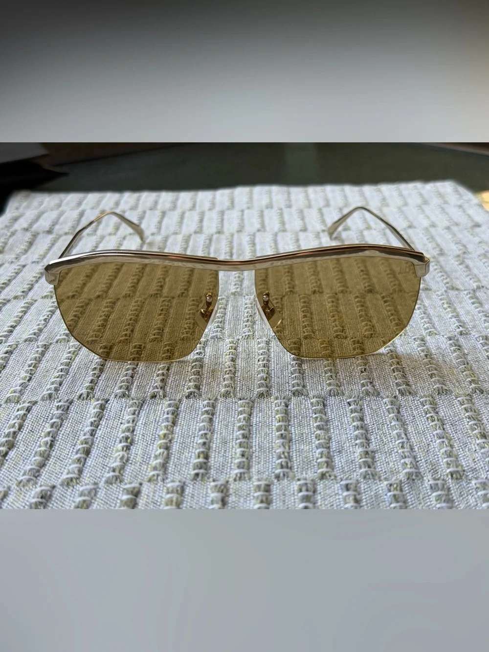 Dunhill Weller DU0026S 004 XL Gold Titanium Shield Sunglasses 62mm Japan